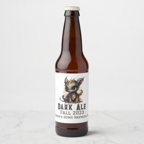 Baby Dragon Home Brew Beer Beer Bottle Label