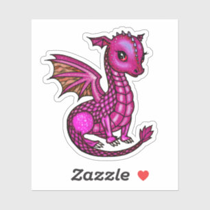 Baby Dragon Illustration Colorful Dragons Sticker