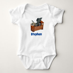 Baby Dragon in Cradle Crib Personalized Bodysuit