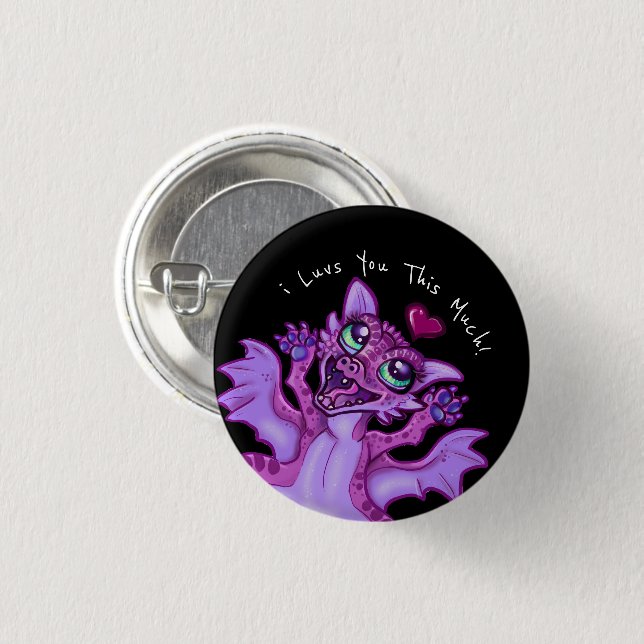 Baby Dragon Love  Button (Front & Back)