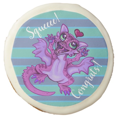 Baby Dragon Love Congrats Sugar Cookie