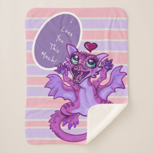 Baby Dragon Love Sherpa Blanket