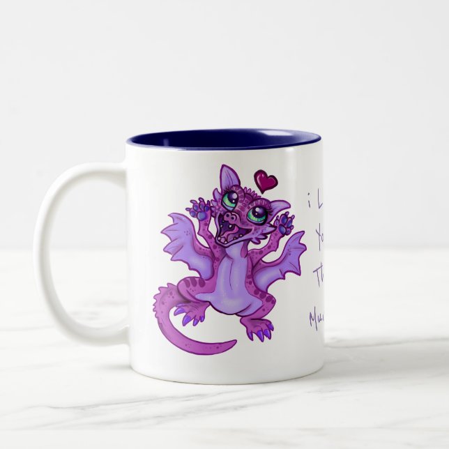 Baby Dragon Love Two-Tone Coffee Mug (Left)