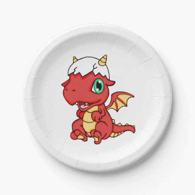 Baby Dragon Paper Plates (Front)