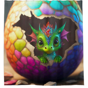 Baby Dragon Shower Curtain
