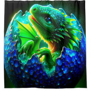 Baby Dragon Shower Curtain
