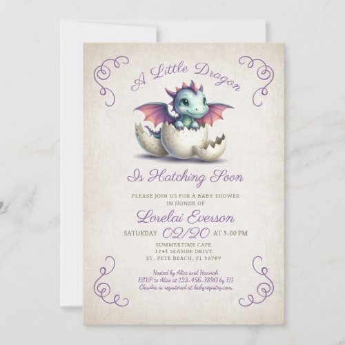 Baby Dragon Shower Invitation