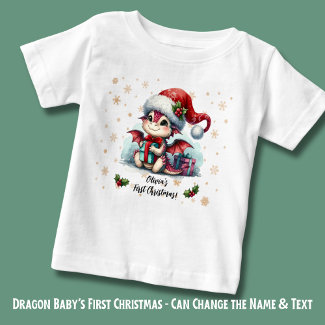 Baby Dragon + Snowflakes - Name First Christmas!  