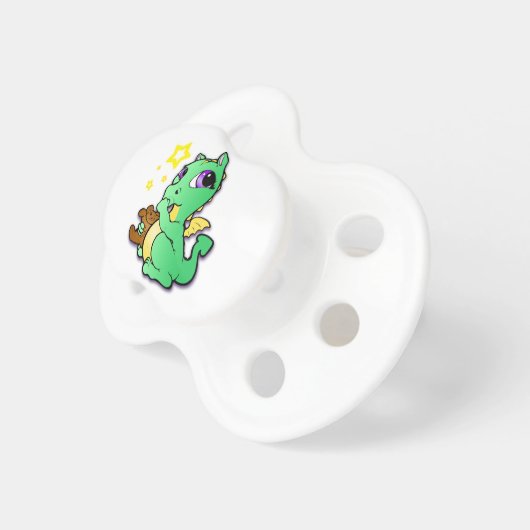 Baby dragon sucking thumb - Green - Pacifier (Front Right)