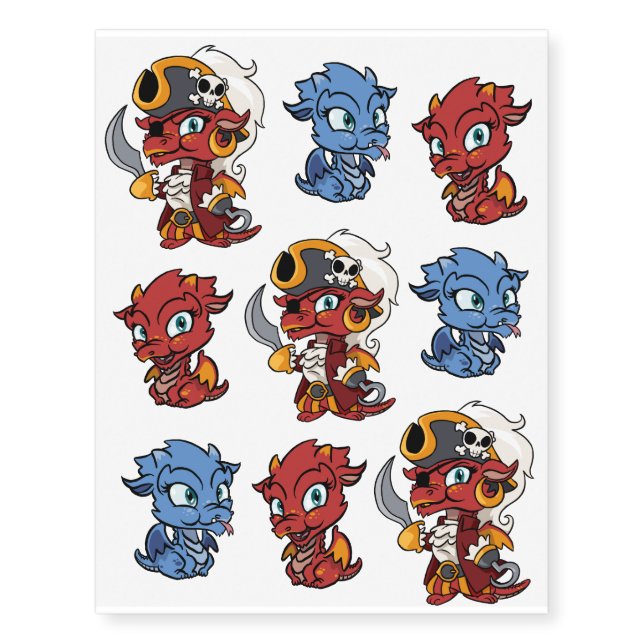 Baby Dragon Temporary Tattoos (Front)