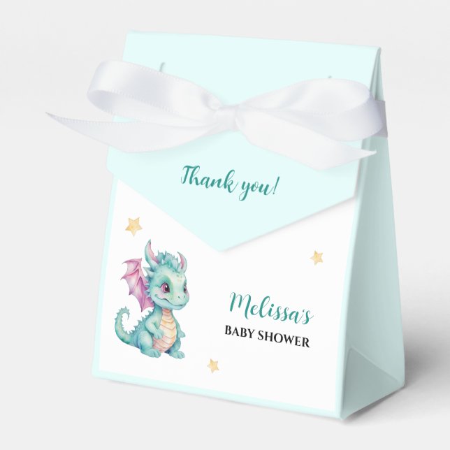 Baby Dragon Thank You Favor Boxes (Front Side)