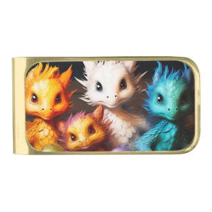 Baby Dragons Gold Finish Money Clip