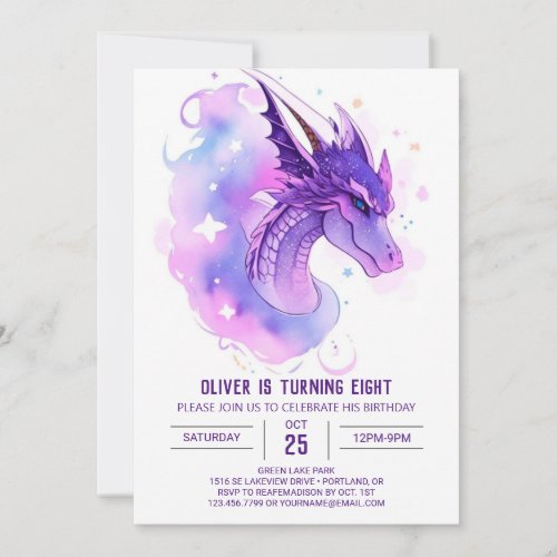 Baby Dragons Whimsical Birthday Invitation