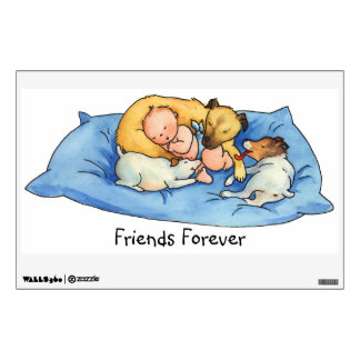 Baby Dreams on Dog Bed - Nursery Wall Decal