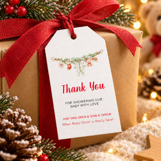 Baby Dress Merry Little Baby Shower Thank You Gift Tags