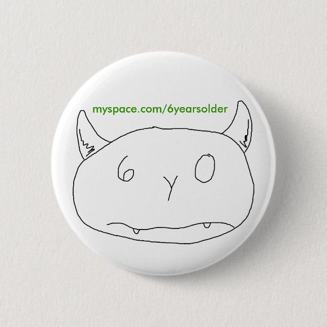 Baby drew a monster pinback button (Front)