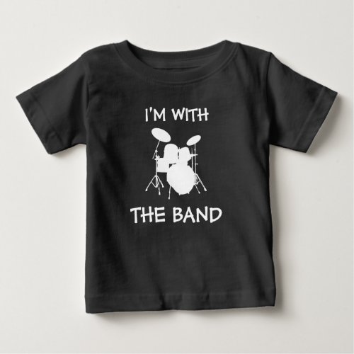 Baby Drummer Rock  Roll Band Drum Kid Band Rocker Baby T_Shirt