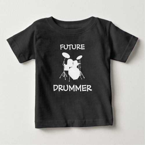 Baby Drummer Rock  Roll Band Drum Kid Band Rocker Baby T_Shirt