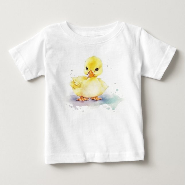 Baby Duck 2 Watercolor  Baby T-Shirt (Front)