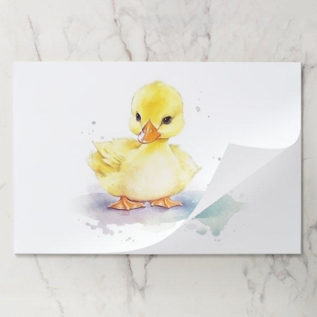 Baby Duck 2 Watercolor Large Tearaway Placemats (Folded)