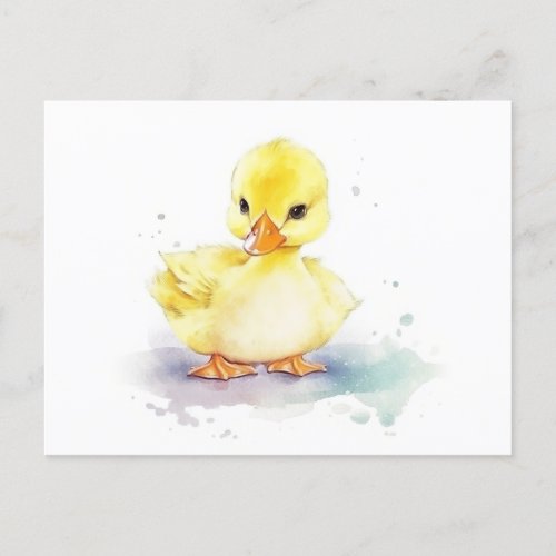 Baby Duck 2 Watercolor Postcard