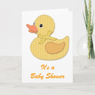Baby Duck Applique Yellow, It's a Baby Shower Invitation