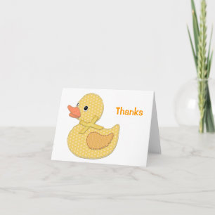 Baby Duck Applique Yellow, Thanks Letterpress Thank You Card