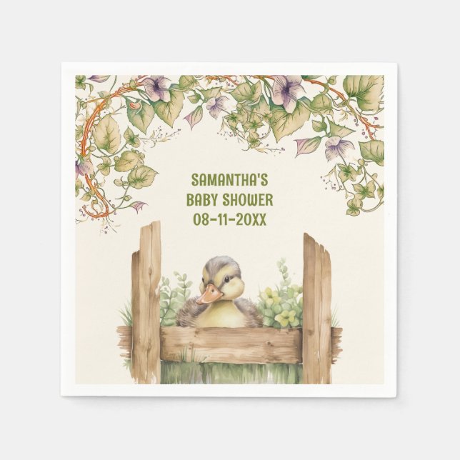 Baby Duck baby shower Napkins (Front)