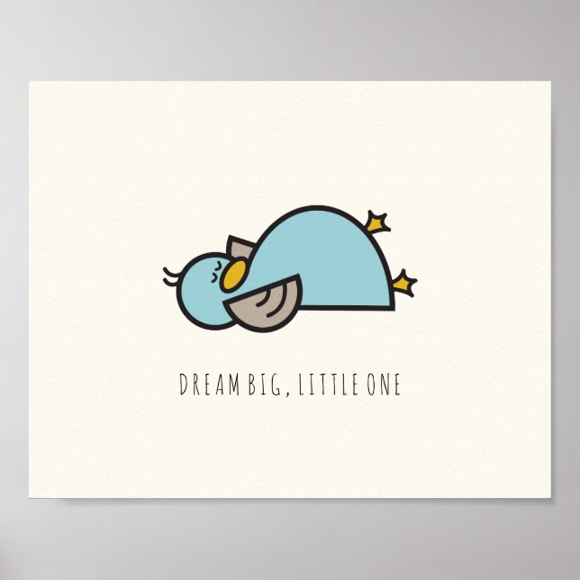 Baby Duck Dream Big Little One Nursery Wall Art (Front)