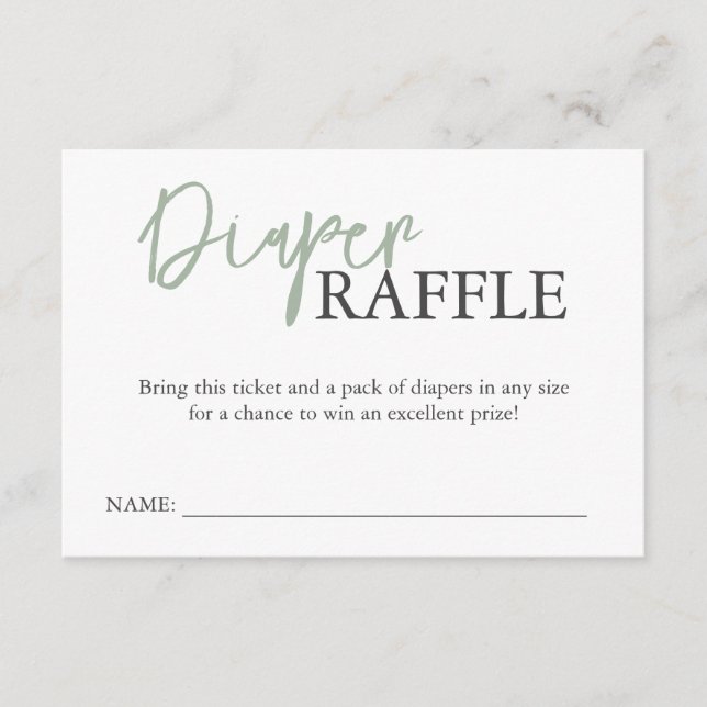 Baby Duck Enclosure Cards Diaper Raffle (Front)