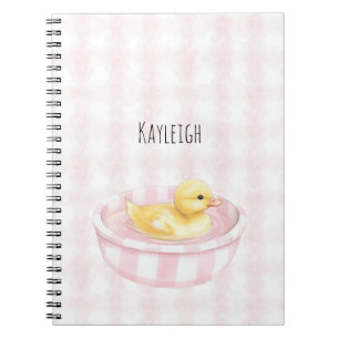 Baby Duck in Pink Pool Notebook
