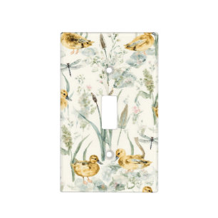 Baby Duck Pattern Nursery Vintage Light Switch Cover