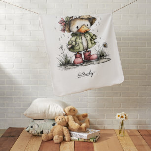 Baby Duck Playing in the Rain Blanket