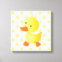 Baby Duck Polka Dots Nursery Art