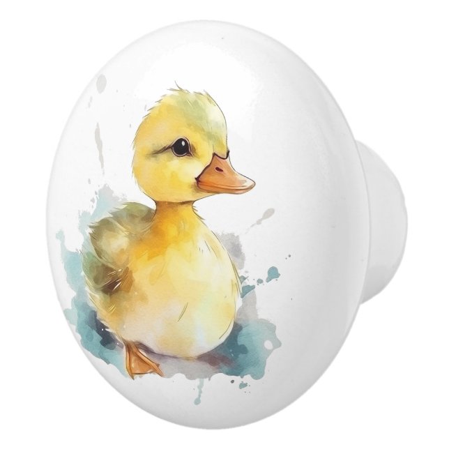 Baby Duck Watercolor Ceramic Knob (Right)