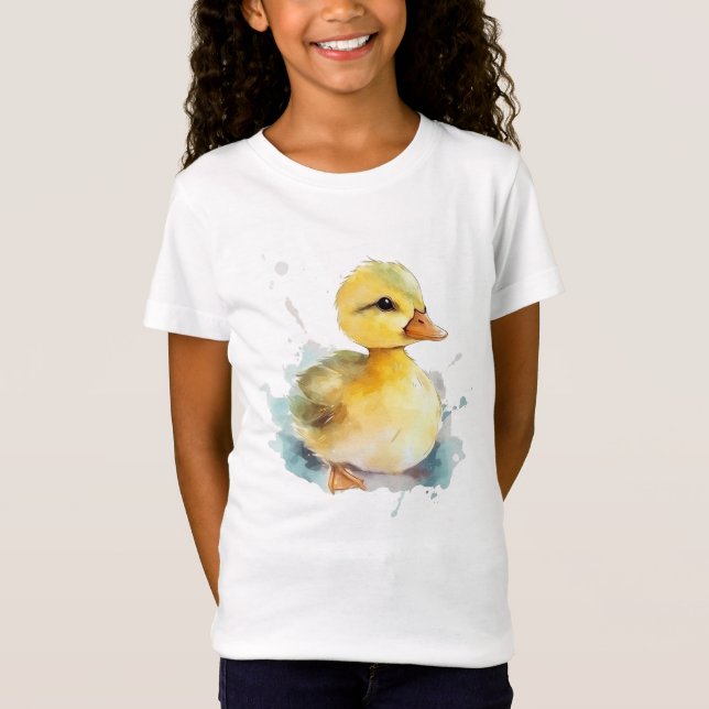 Baby Duck Watercolor Fine Jersey T-shirt (Front)