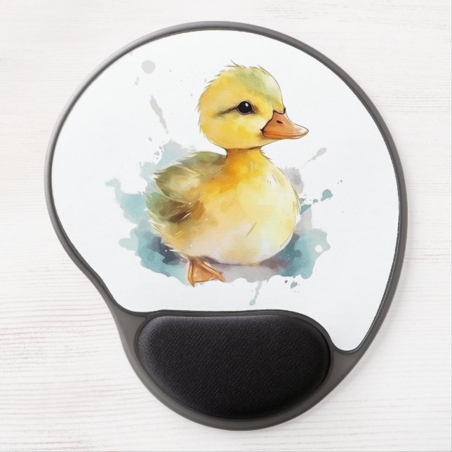 Baby Duck Watercolor Gel Mousepad (Front)