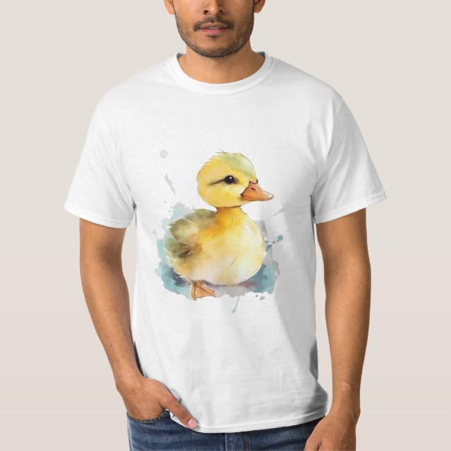 Baby Duck Watercolor Men's Basic T-Shirt