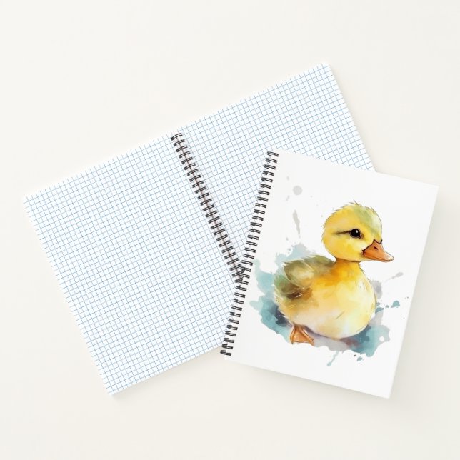 Baby Duck Watercolor Spiral Notebook (Inside)