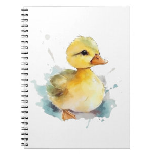Baby Duck Watercolor Spiral Photo Notebook