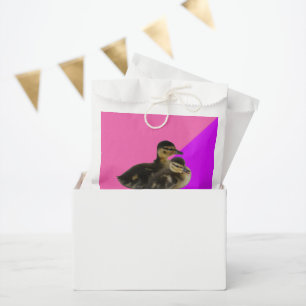 Baby Ducks on Pink Raspberry and Purple Sorbet Favor Bag