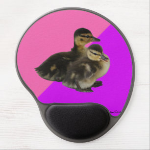 Baby Ducks on Pink Raspberry and Purple Sorbet Gel Mouse Pad