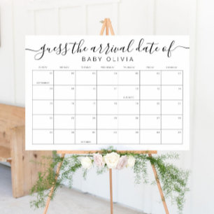Baby Due Date Calendar Sign Guess the BirthdayGame