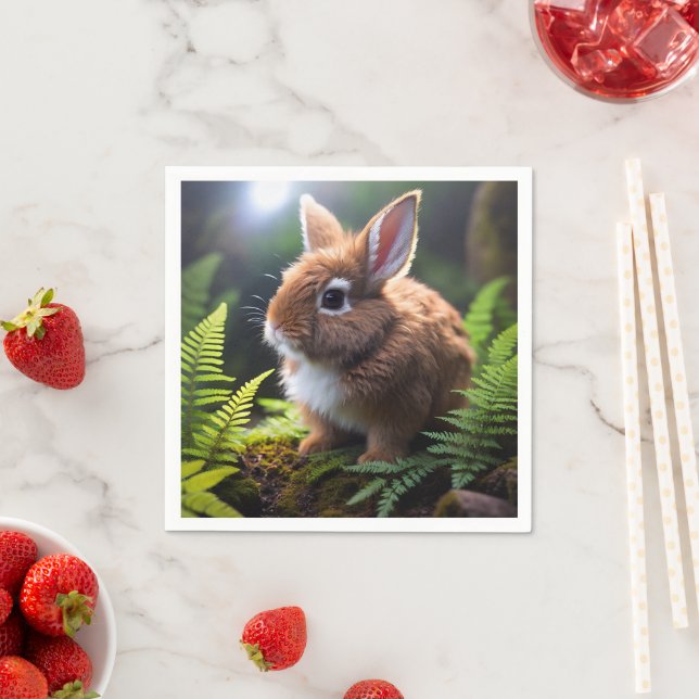 Baby Dwarf Bunny Rabbit, Napkins (Insitu)