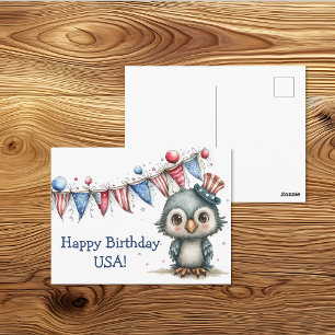 Baby Eagle Uncle Sam Patriotic Art Postcard