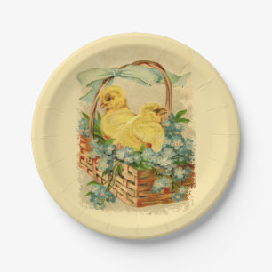 Baby Easter Chicks in a Basket Paper Plates