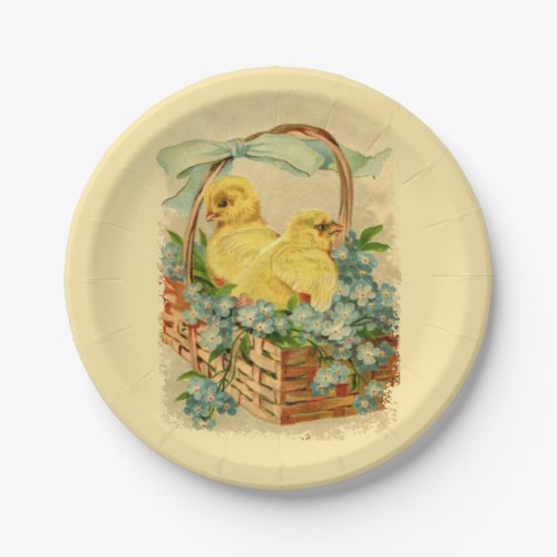 Baby Easter Chicks in a Basket Paper Plates