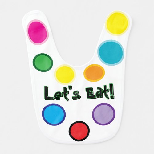 Baby Eating Fun Colorful Circles  Bib