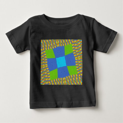 Baby eco green Checkered Blue cyan Baby T_Shirt