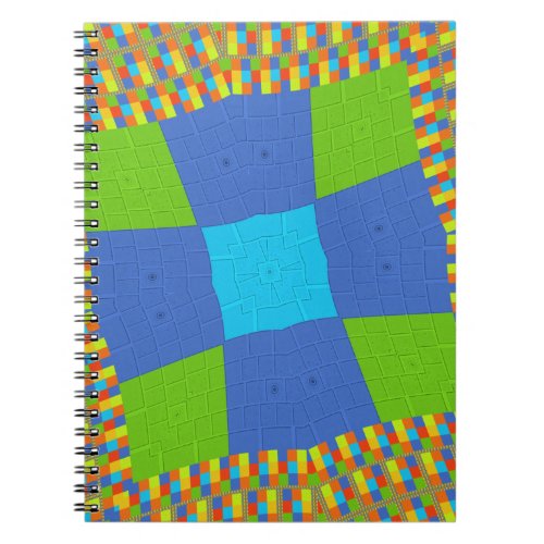 Baby eco green Checkered Blue cyan Notebook